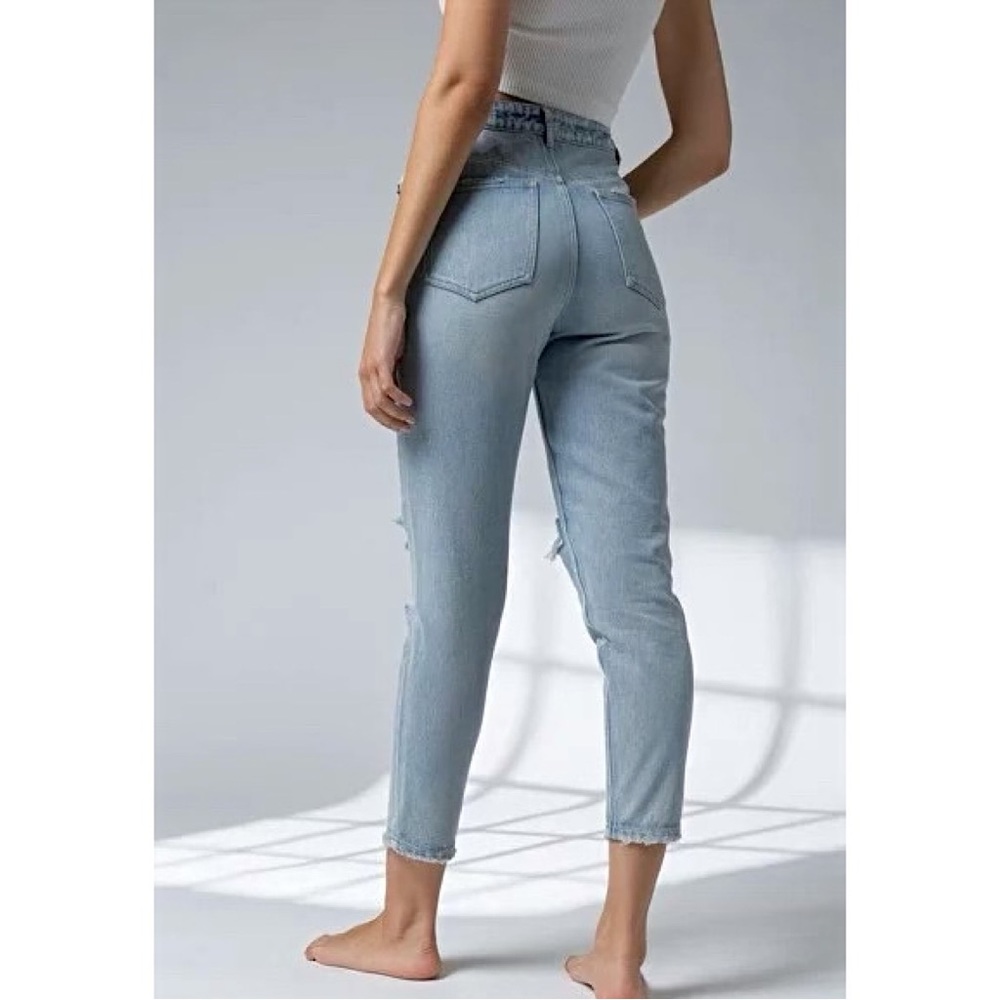 Skyler High Rise Distressed Mom Jeans